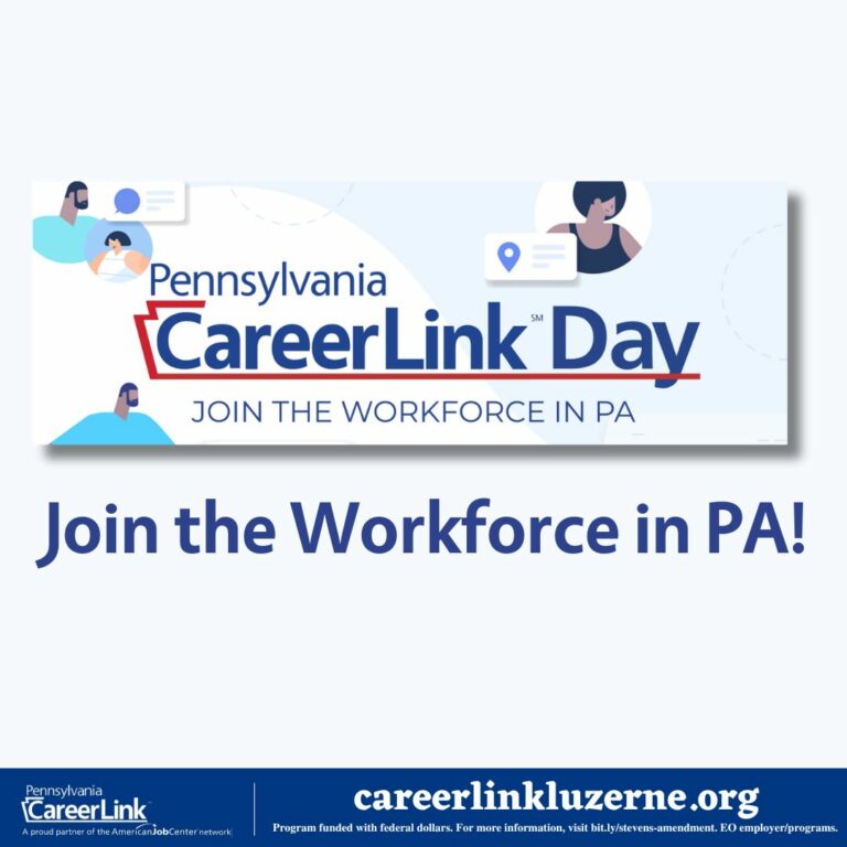 PA Careerlink Day graphic. Join the Workforce in PA